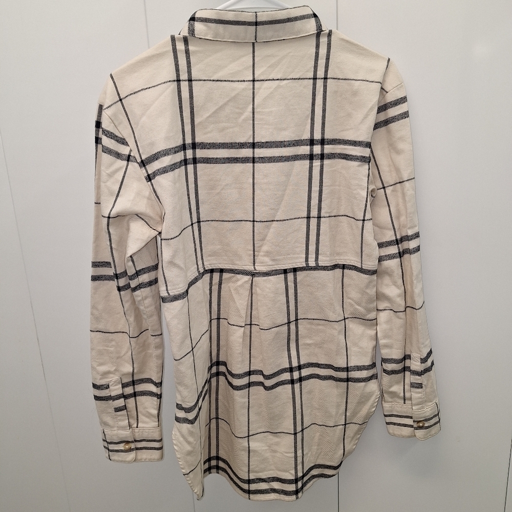 The North Face Plaid Shirt Womens Cream Black Small - Picture 2 of 5